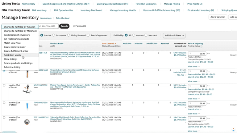 Amazon FBA tips: how to print additional Amazon FN SKU labels