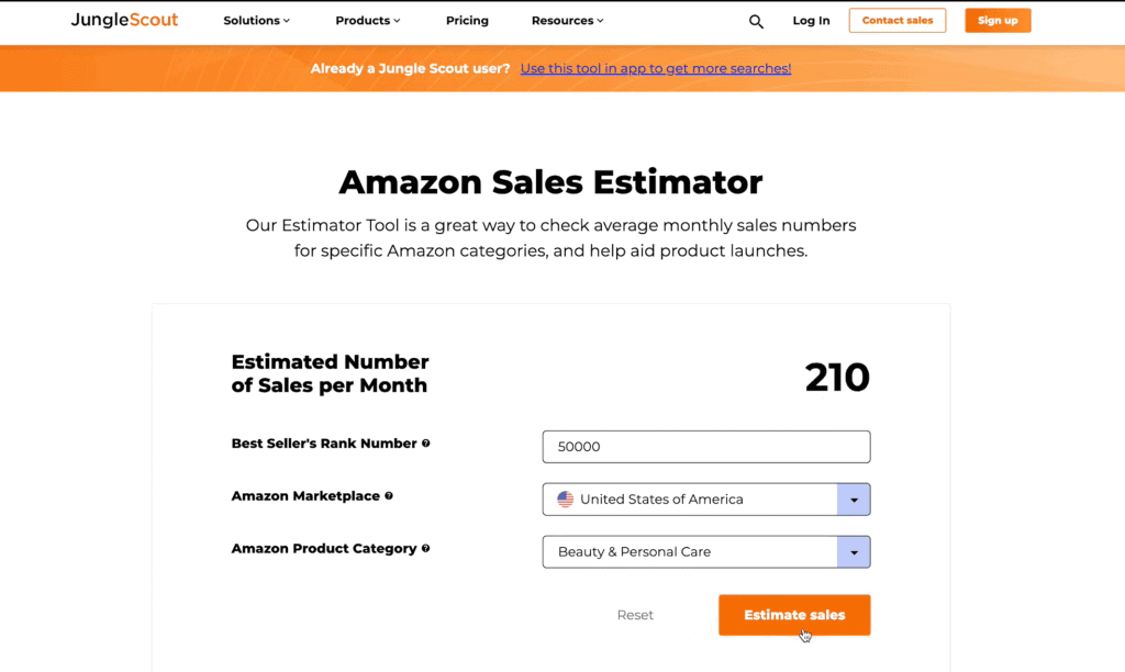 Use JungleScout As An Amazon Sales Rank Calculator